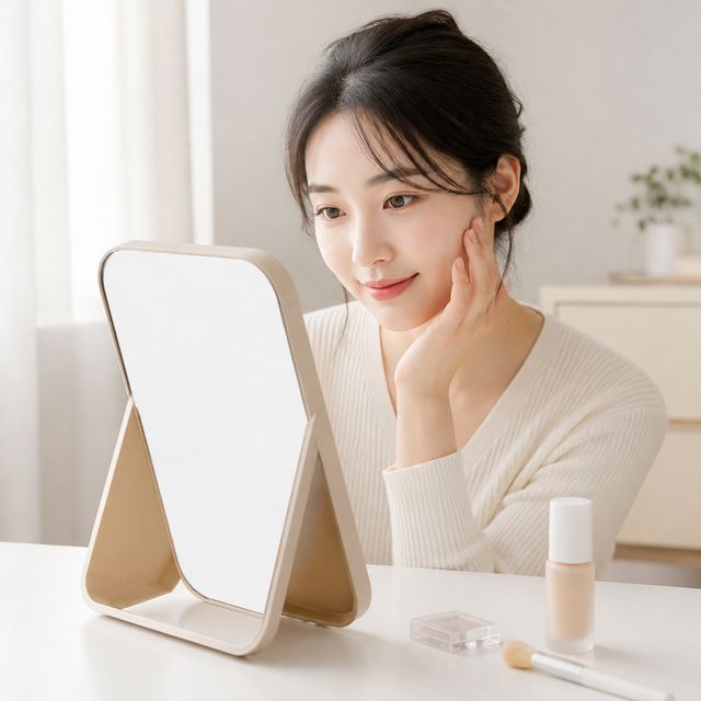 메이크업 화장 거울 데스크 탁상용 인테리어 소품 스탠드형 책상 화장대용