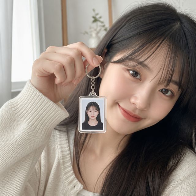 아크릴 증명사진 홀더 투명 액자 반명함 포토 열쇠고리 민증 케이스 덕질 소품 - 이미지 1
