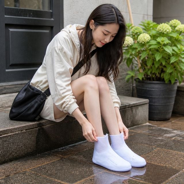 레인슈즈 커버 신발 우천 방수 덧신 장화 보조 용품 1세트 - 이미지 1