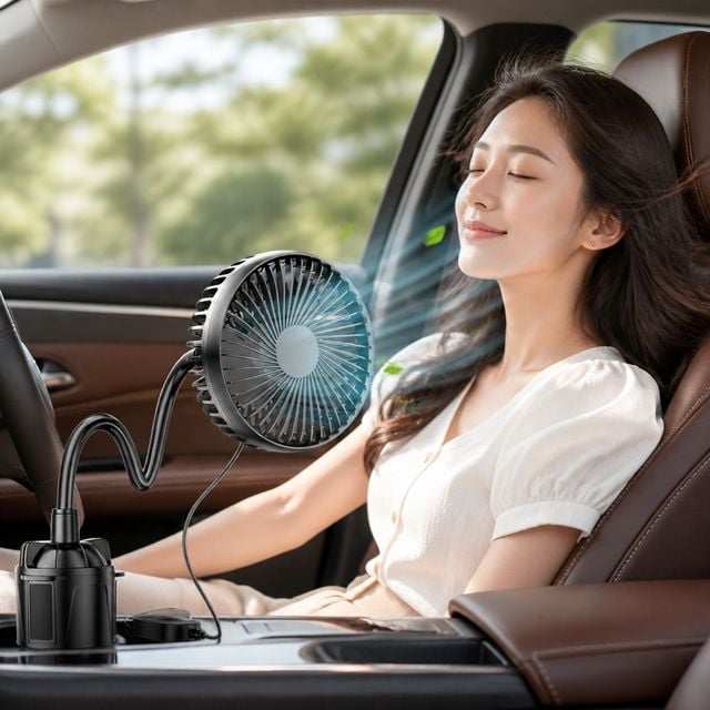 USB 3단 회전형 차량용 선풍기 컵홀더 거치대 ST-709 R-3050