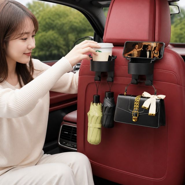 자동차 시트 후면 거치대 뒷좌석 컵홀더 핸드폰 스마트폰 홀더 - 이미지 1