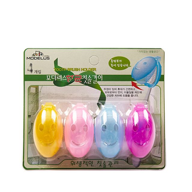 스마일 칫솔걸이 4p 칫솔홀더 칫솔꽂이 칫솔거치대 욕실용품정리 - 이미지 2