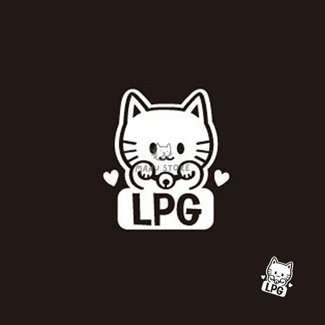 자동차용품 차량용스티커 LPG 자동차 주유구스티커 화이트