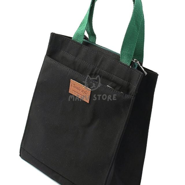 여자가방 미니토트백 캔버스 토트백 25x28.5cm 블랙 그린