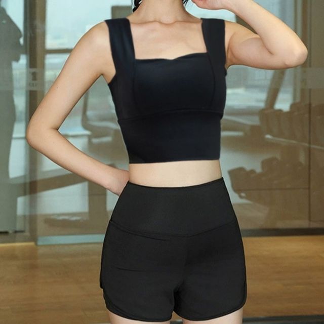 블랙 크롭탑 밴딩 운동복 여성운동복 트레이닝복 여성트레이닝복 스포츠웨어 운동복바지