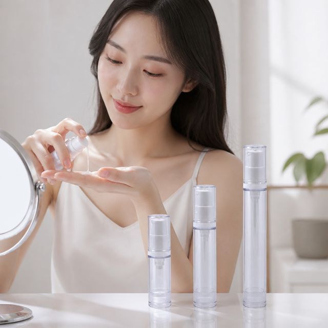 화장품 용기 휴대용 리필 공병, 미니 진공 펌프형 케이스 - 이미지 1