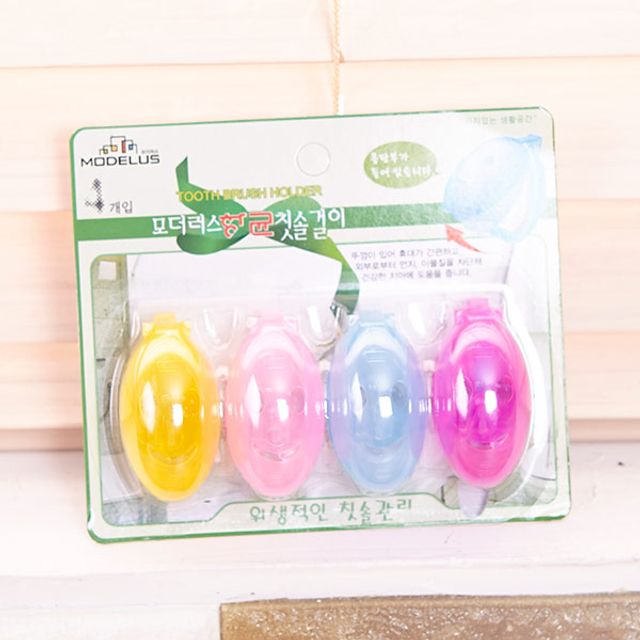 스마일 칫솔걸이 4p 칫솔홀더 칫솔꽂이 칫솔거치대 욕실용품정리 - 이미지 4