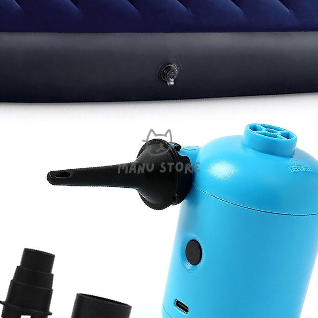 풍선펌프 에어매트바람넣기 휴대용 USB 전동 에어펌프 블루