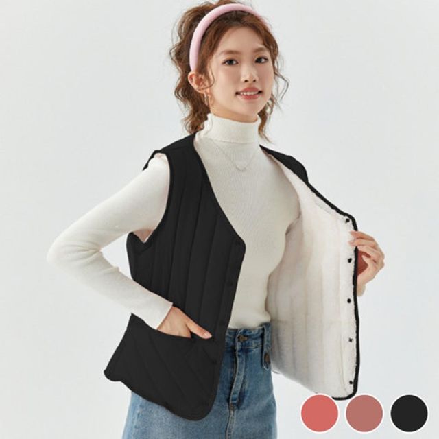 여성베스트 빅사이즈 겨울 여성 루즈핏 정장 베스트