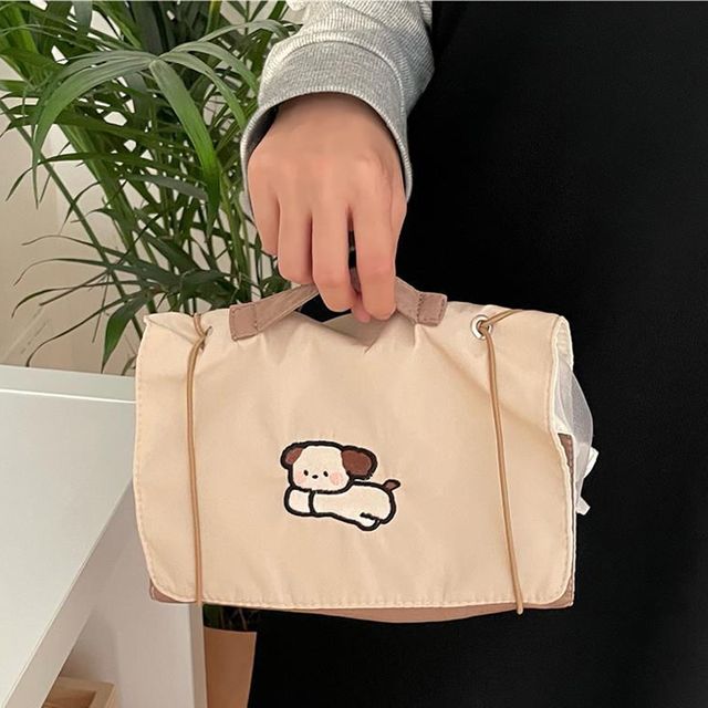 몽글퍼피자수 3단 접이식 멀티 여행 파우치 - 이미지 7