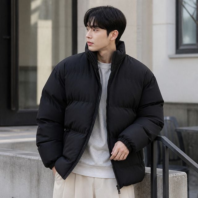 남성 아우터 겨울 패딩 점퍼 루즈핏 하이넥 숏 남성의류