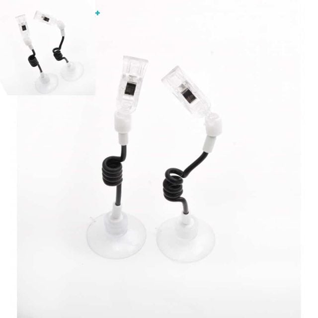 POP집게 압착 고무줄 집게 2개입 50x145mm 가격표집게 가격표꽂이 명함꽂이 쇼카드집게