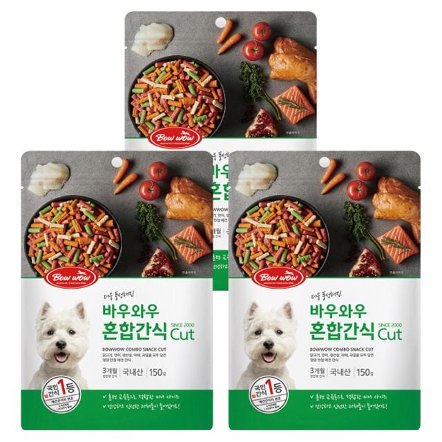 강아지 간식 혼합 컷팅 150g 3P 반려견 애견 영양스낵