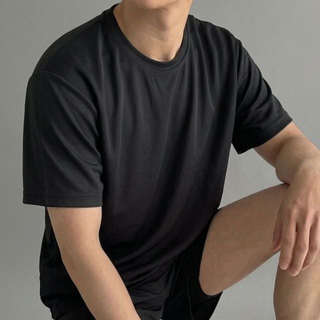 남자 쿨링 기능성 반팔티 남성 운동 트레이닝 쿨론 라운드 반팔 티셔츠
