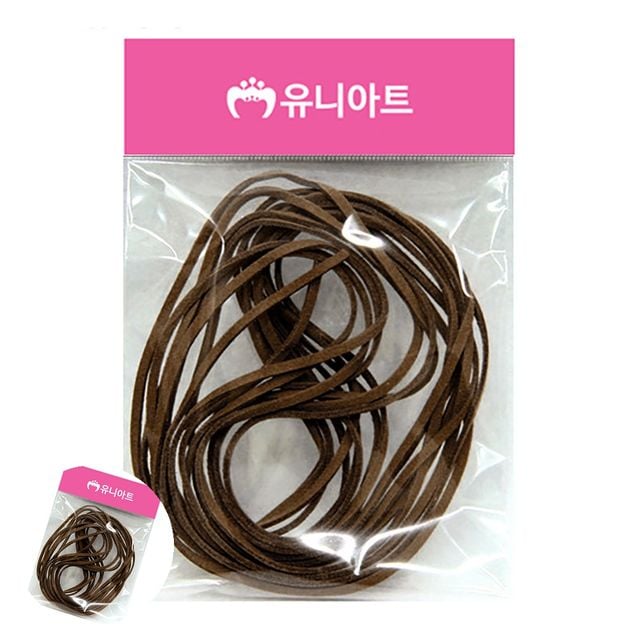얇은가죽끈 공예용끈 가죽공예끈 진갈색