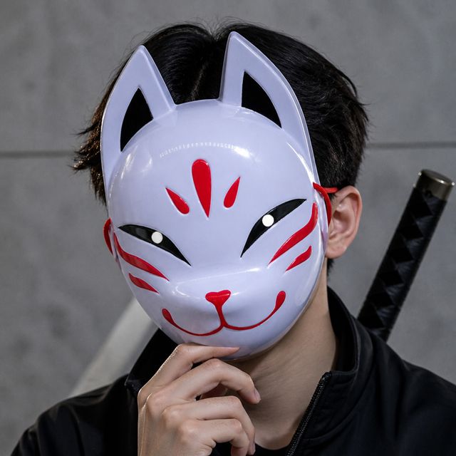 나루토 암부 여우 가면 할로윈 코스튬 파티 소품 닌자 페이스 마스크