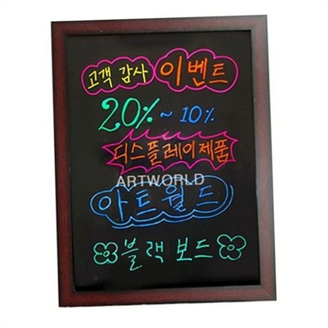 벽걸이형 보드 led 보드 디스플레이 홍보용 매장용 카페 칠판 알림판 형광펜 메시지 게시판
