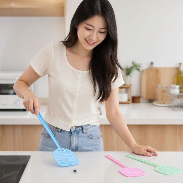 모기 퇴치기 파리 잡기 도구 컬러 모기채 파리채